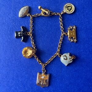 Vintage Danbury Mint Raiders Gold Charm Bracelet
